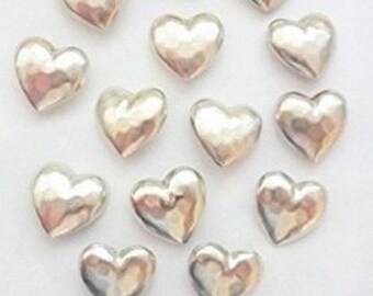 15 Antique Silver Heart Push Pins - Premium Metal Thumb Tacks For Bulletin Boards