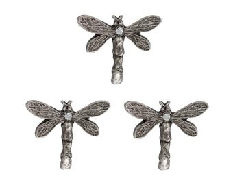 Dragonfly Hooks: Antique Gold Decorative Wall Hook (3pcs)
