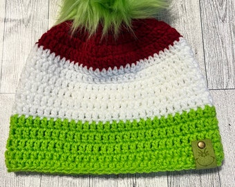 Grinch Inspired Holiday Beanie: Winter Head Warmer