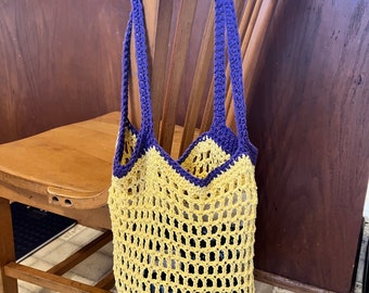 Cotton market bag/crochet bag/market bag/overnight bag/ Pool bag