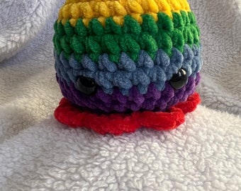 Rainbow Octo Amigurumi plushy