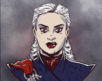 Mother of Dragons 5x7 Art Print, Game of Thrones illustration