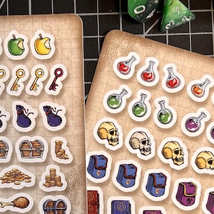 Dungeons and Dragons Campaign Tracker, Fantasy RPG Session Notes Decals, DM Notebook Sticker Sheet