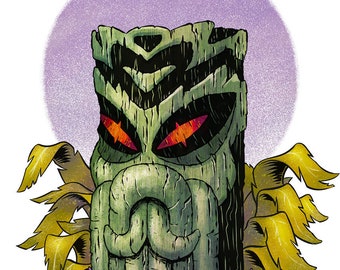 Cthulhu Tiki Totem Art Print