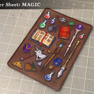 Fantasy Adventure Weapon Magic RPG D&D Sticker Sheets image 3