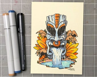 Tiki totem original art (03)