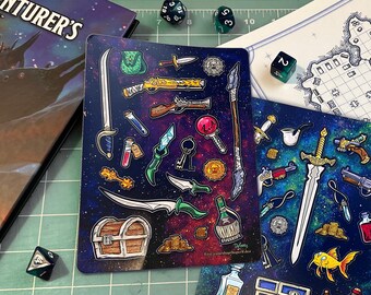 Space Pirate Adventure - Spelljammer RPG D&D Sticker Sheets