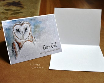 Barn Owl ~ note card ~ blank inside! Stationery ~ Thank you note card