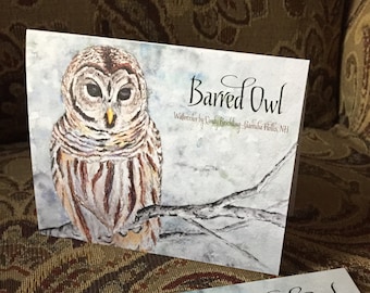 Barred Owl ~ note card ~ blank inside! Stationery ~ Thank you note card