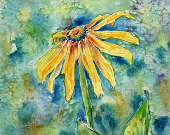 Art Print of original watercolor painting ~ "Summer's Hope" Black Eyed Susan watercolor painting~ Wall art ~ Reproduction
