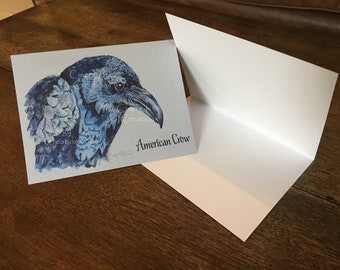 American Crow ~ note card ~ blank inside! Stationery ~ Thank you note card