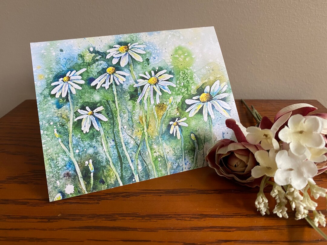 Daisy Watercolor Note Card: Blank Stationery, Thank You Card - Etsy
