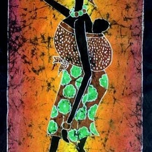 Mom and babe, community batik, wall decor, wall hanging, batik, African art, craft, art from Africa, outdoor activities, best mom, mom work