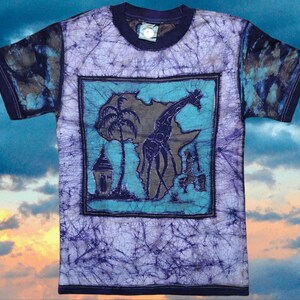Africa map; Africa village giraffe and village activities. SIZE SMALL