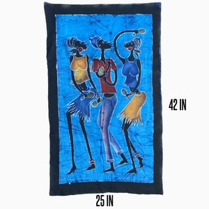 Dancing girls, African dancers, wall hanging, handmade batik, gift for dancers, Afrca art, fabric art,100%handmade batik, batik from Africa