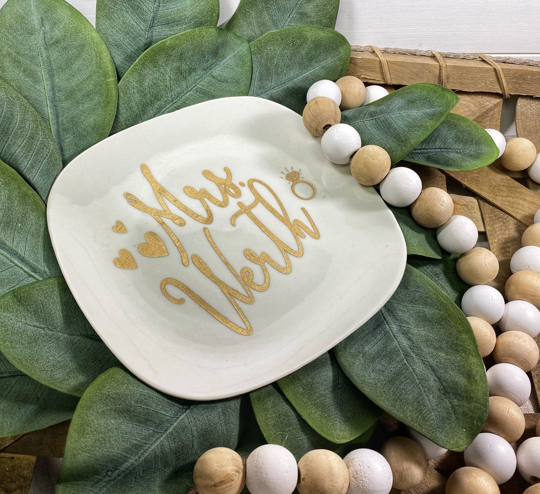 Wedding Ring Plate, Engagement Ring Plate, Jewelry Dish, Engraved Ring