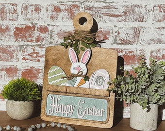 Farmhouse bread board,Easter decor,  Interchangeable decor, kitchen seasonal sign, farmhouse kitchen, interchangeable sign, home sign, decor