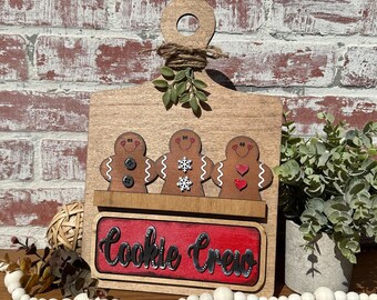 Gingerbread, seasonal decor, farmhouse sign, wood sign, farmhouse breadboard, interchangeable sign, kitchen seasonal sign, gift