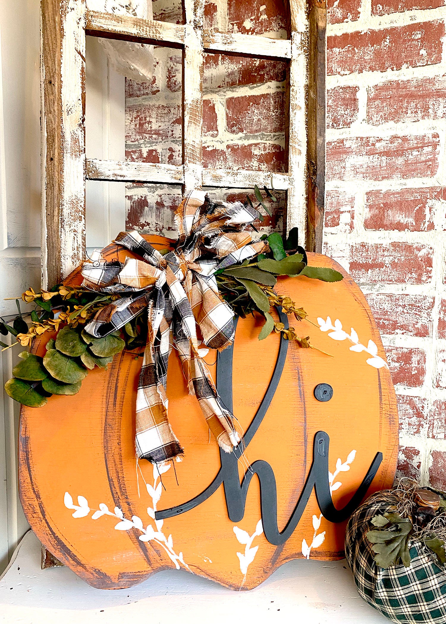 Fall Porch sign Pumpkin Decor housewarming gift Hello Etsy