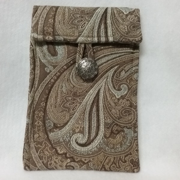 Paisley Blues Tablet Sleeve, Blue Brown Case, Tablet Keeper, Tablet Protector, Safety Case, E-Reader Case