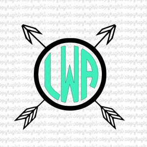 Arrow Monogram Frame- cut files- svg- silhouette- cameo- cricut-