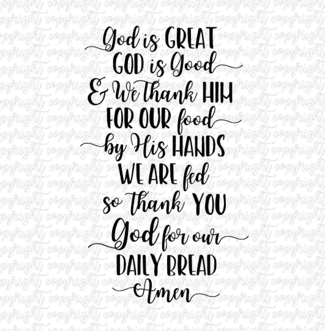 God is Great Prayer SVG DXF PNG/ Cut File/ Silhouette/ Cameo/ Cricut ...