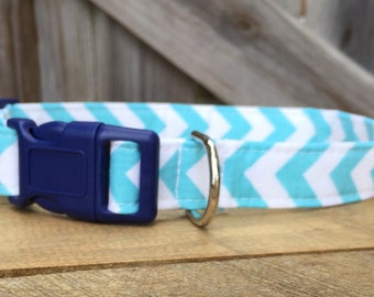 Aqua/White Chevron NON-MONOGRAMMED