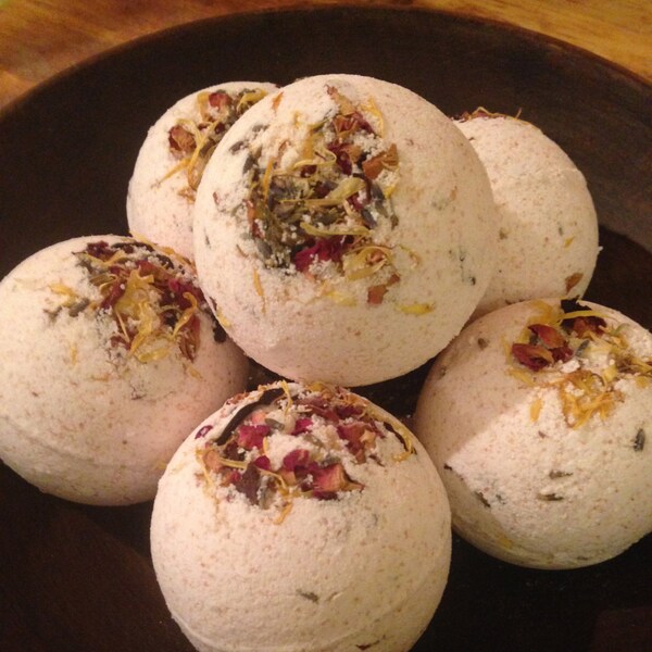 Flower Power Bath Bomb -all natural, organic, vegan bath bomb