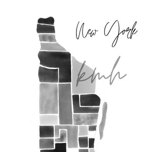 Manhattan Karte | NYC | Aquarell B&W | Digitaler Download