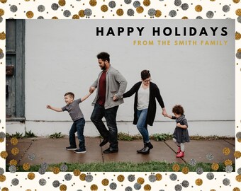 neutral confetti holiday card