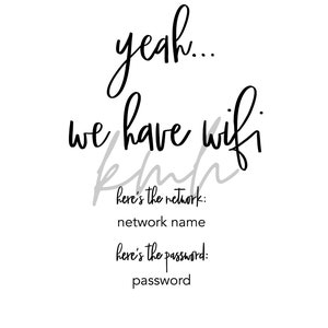 yeah… we have wifi | Wifi Editable Printable | Digital Download