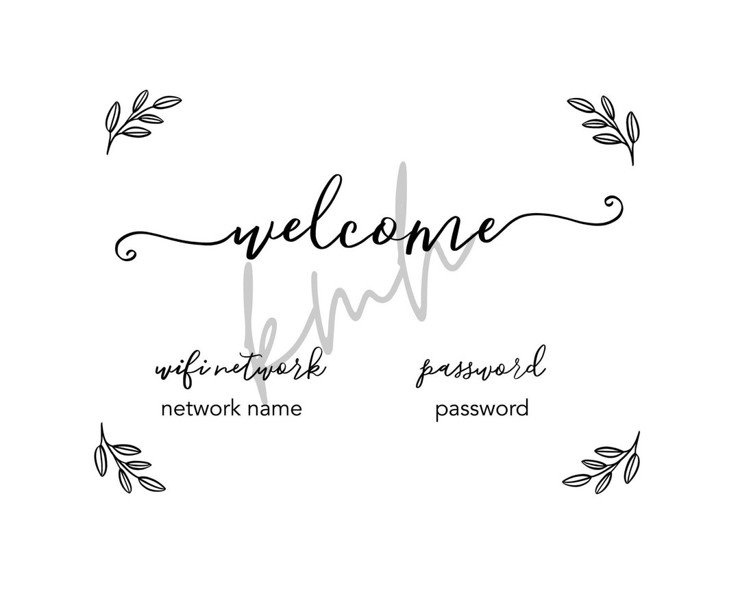 Welcome Router Template Welcome | Wifi Editable Printable | Digital Download - Etsy