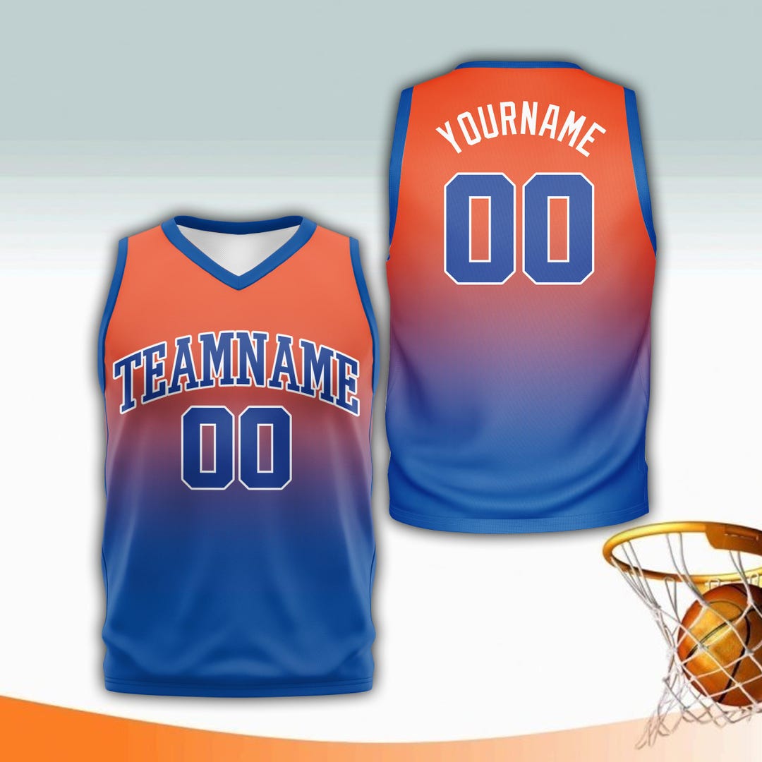 Custom Ombre Colors Basketball Jersey, Personalized Name Number Kid ...