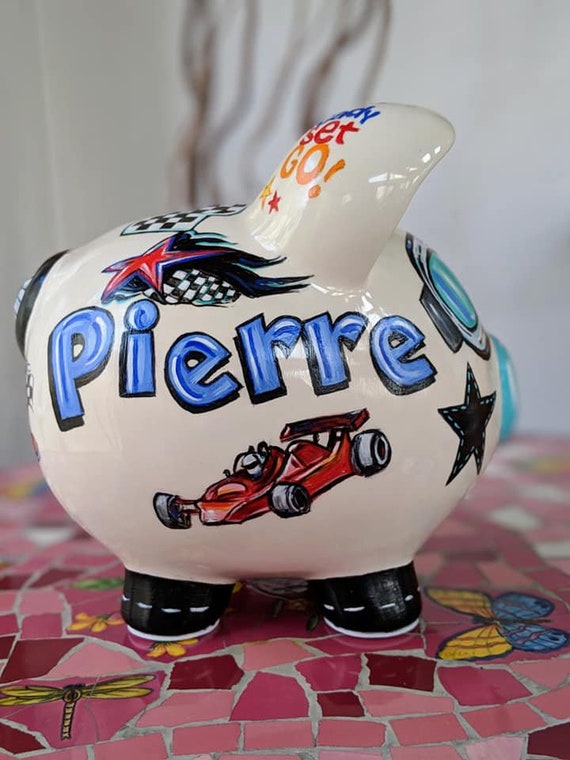 Large Shark Custom Hand Painted Piggy Bankpersonalized Piggy Etsy