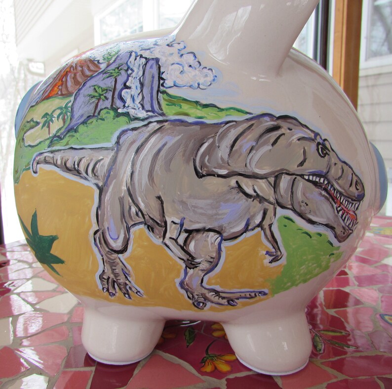 LargeDinosaurThemePiggyBankPersonalizedPiggyBanksBoys Etsy