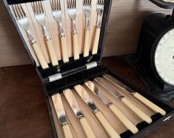 Harrison Brothers and Howson Sheffield Silverplate and Bone