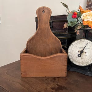 Primitive Wooden Wall Hanging Utensil/Letter Holder-Vintage Farmhouse Collectible