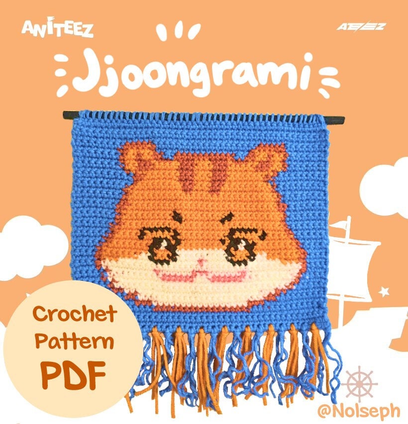 Crochet Pattern Aniteez Jjoongrami Hongjoong ATEEZ Tapestry Graph