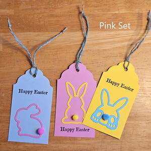 Osterhase Geschenkanhänger Set Handgemachte Geschenkanhänger Ostern Osterkorb Osterkorb Etikett Hase Cottontail Geschenkanhänger Set Geschenkanhänger
