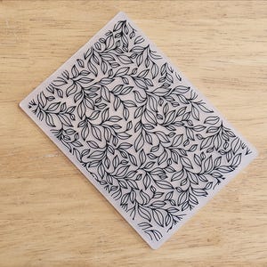 Carpeta de relieve de hojas para tarjetas y scrapbooking: Diseño de hojas botánicas, diseños de tarjetas de felicitación hechas a mano con temática forestal, páginas para scrapbooking.
