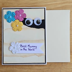 Tarjeta espeluznante para el Día de la Madre: La mejor mamá del mundo - Saludo con temática de Halloween para mamá Tarjeta de felicitación de cumpleaños hecha a mano para mamá, temporada espeluznante