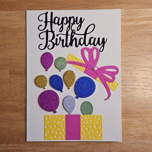 Handgemachte alles Gute zum Geburtstag Karte Ballon-Karte Geburtstags-Geschenk-Karte 3D-Gruß-Karte handgemachtes Geschenk Farbe individualisierbare Karte Geburtstags-Geschenk-Karte