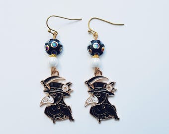Pest Doktor Ohrringe Raben Ohrringe Krähe Schmuck Gothic Ohrringe Halloween Schmuck hypoallergene Ohrringe handgemachtes Geburtstagsgeschenk