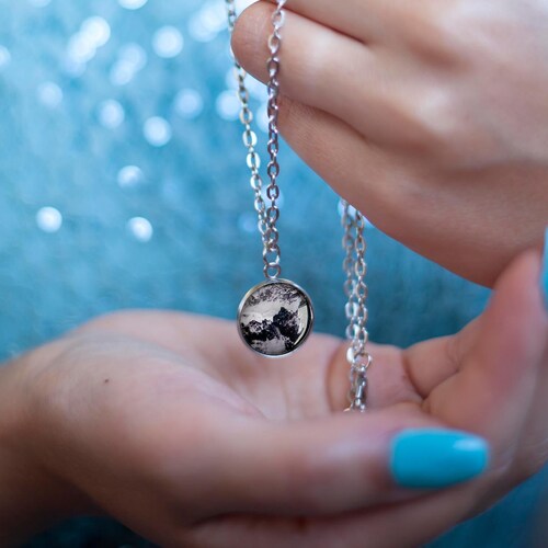 Winter mountains necklace for wanderer, mountain peak medallion for climber shops and hiker, snow mountain top, custom mountain, favorite mountain