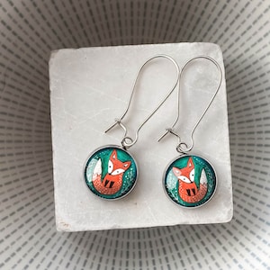 Oranje vos-oorbellen: roestvrijstalen dierenvriendsieraden