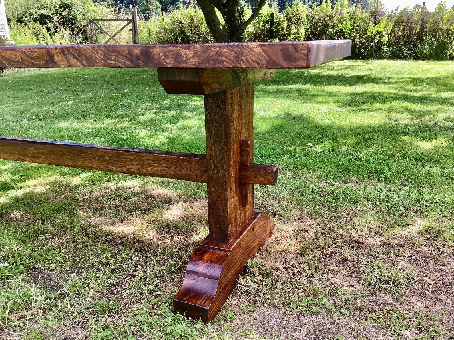 Old Elm Single Plank Top Trestle Table Etsy UK