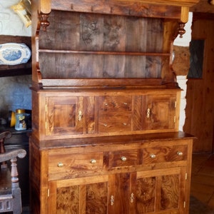 Antique style canopy top dresser made using reclaimed recycled Elm andOak. image 1