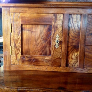 Antique style canopy top dresser made using reclaimed recycled Elm andOak. image 4