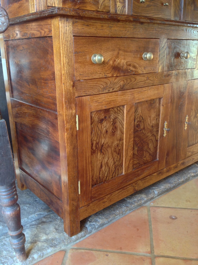 Antique style canopy top dresser made using reclaimed recycled Elm andOak. image 6