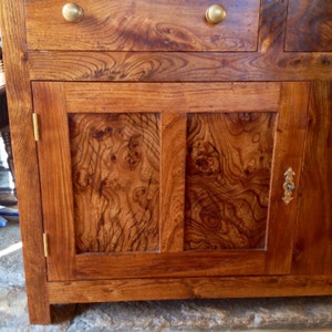 Antique style canopy top dresser made using reclaimed recycled Elm andOak. image 2